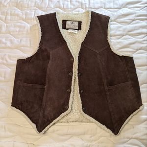 Retro Dee Cee Brand Authentic Western Wear Dark Brown Button Up Suede Vest